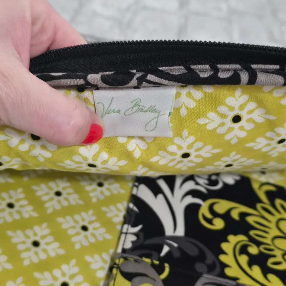 Vera Bradley Tablet‎ / Laptop Cover Case Baroque Quilted Black & Yellow Sleeve